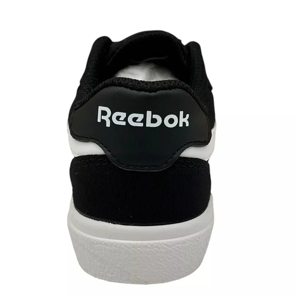 Reebok Little Boys Tech Canvas Casual Sneakers Size 12 Black/White Lace up Shoes